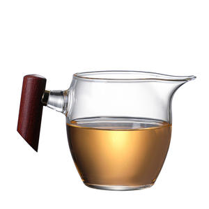 Tasse de partage en verre Muque Male Cup avec poignée en bois japonaise, épaissie et résistante à la chaleur, distributeur de thé, accessoires pour service à thé Kung Fu - Product Image 5