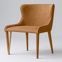 Chaise de salle à manger professionnelle écologique avec structure en acier Nicola Slope en cuir pour la maison, les villas et les salles