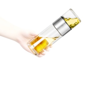 Teiera Portatile in Vetro Borosilicato di Alta Qualità 238ml a Doppia Parete con Infusore in Acciaio Inox Ecologica Certificata CE Classica - Product Image 1