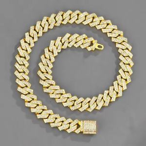 <b>Men's</b> <b>Necklace</b> 15MM Zinc Alloy Full Diamond Hip-hop All-match Trendy <b>Cool</b> Cuban Chain <b>Men</b> Fashion Jewelry <b>Necklaces</b> - Product Image 5