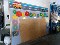 Panneau d'engrenages interactif mural éducatif pour enfants, personnalisable, en gros, à faire soi-même, avec jeux d'engrenages arc-en-ciel