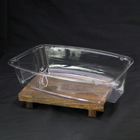 Conteneur alimentaire jetable en PET de qualité alimentaire de 120 oz, grande taille, haute transparence, avec couvercle scellable, pour la restauration, l'emballage de salades en vrac