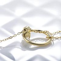 Bijoux de haute qualité en argent sterling 925 plaqué or Long cercle signe Y collier pour femmes