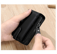 Dompet Pria Desain Logo Kustom, Penjepit Uang, Dompet PU, Tempat Kartu, Dompet Pendek