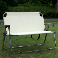 Chaise de camping double spacieuse avec cadre en acier haute teneur en carbone et tissu Oxford, siège pliant portable pour extérieur, plage et patio