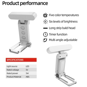 Lámpara de Lectura Plegable con Clip para Libros, Funciona con Batería Recargable, Accesorios para Libros, Luz de Lectura con Batería para Leer en la Cama - Product Image 2