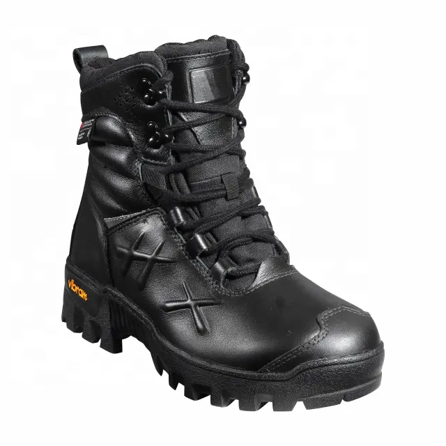High Temperature Resistant Fire Boots Leather Fire Boots Firefighter Vibram Strong Rubber Sole Firefighter Boots