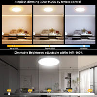Plafonnier LED multifonction 24W ultra-fin rond blanc à gradation progressive 3000-6500K avec rétroéclairage RGB pour une ambiance lumineuse à la maison