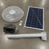Ventilateur sur pied solaire rechargeable de 16 pouces KL-8716-Li avec panneau solaire, batterie au lithium, ventilateur sur pied AC/DC pour la maison et l'extérieur