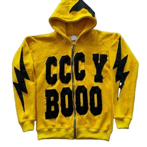 เสื้อฮู้ดดี้ผู้ชายแบบมีซิป แต่งลายขาดๆ แบบใหม่ สั่งทำได้ ราคาถูก - Product Image 4