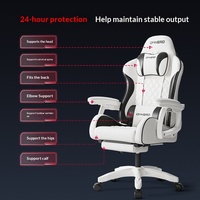 Chaise de jeu pivotante au design moderne et épuré, ergonomique, inclinable, avec accoudoirs réglables et fonction coulissante, pour étudiants (hommes et femmes)
