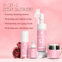 Kit de Soins Visage Végétalien Naturel 5-en-1 Marque Blanche Éclaircissant, Blanchissant et Illuminateur à la Vitamine C