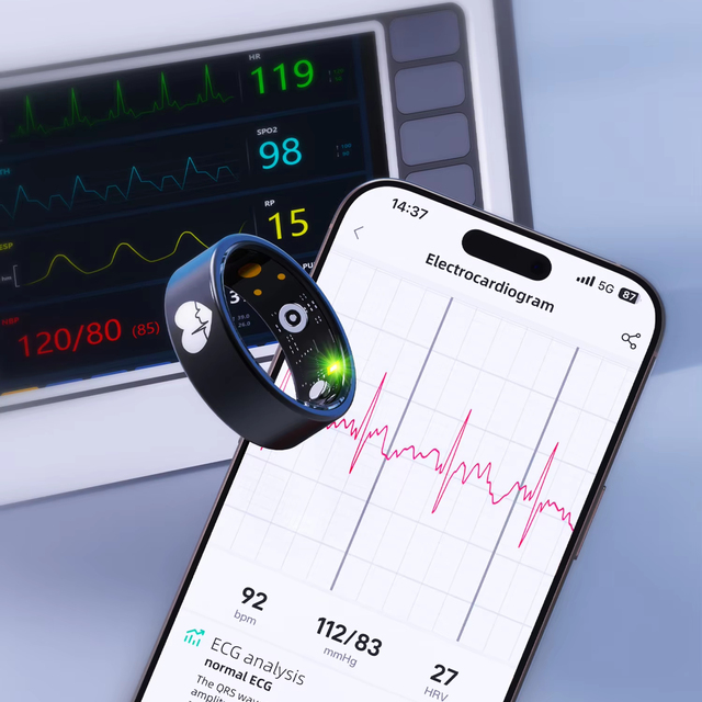 New Original Factory ECG Health Management Smart Ring Steps Calories Heart Rate Sleep Monitoring Health Smart Ring for Adult
