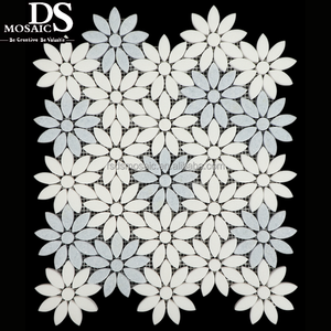 Azulejo de mármol blanco de Thassos moderno <span class=keywords><strong>mosaico</strong></span> de piedra Natural Margarita flor acento pared para baño Hotel cocina Backsplash piso - Product Image 4