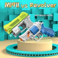 Pistolet Mitrailleur Jouet en Plastique à Double Lanceur de Fléchettes en Mousse, Ensemble de Pistolets Jouets à Balles Souples Sûres pour Garçons et Enfants, Jeu de Bataille d'Imitation - Vente Chaude