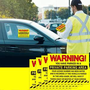 Difícil de Eliminar, Estás Estacionando de Forma Ilícita, Advertencia de Estacionamiento Privado Reservado, Pegatinas Amarillas - Product Image 5