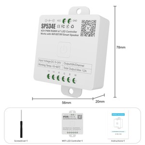 CE ROHS SP531E SP532E SP533E SP534E SP535E 조광기 CCT <span class=keywords><strong>RGB</strong></span> RGBW RGBCCT DC5V-24V CA <span class=keywords><strong>RGB</strong></span> RGBW <span class=keywords><strong>2</strong></span>.4G APP 스트리밍 <span class=keywords><strong>LED</strong></span> 컨트롤러 - Product Image 2