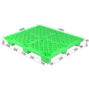 Massief Licht-Duty Euro Pallet Blauw Magazijn Logistiek 9 Poten 1000*1200 Hdpe Plastic Display Milieuvriendelijke Efficiënte Verzending