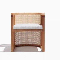 Chaise de salle à manger nordique en bois massif et rotin, style chinois, pour conférence, service de thé, maison d'hôtes, couleur bois naturel, chaise de réception