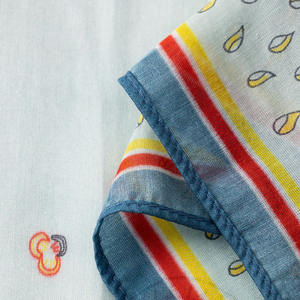 وشاح قطن حرير أزرق أنيق صيفي طازج 65*65 للنساء نمط الأزهار رقبة مربعة باندانا عصرية وليست مادة بوليستر - Product Image 4