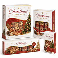 Boîte en carton blanc pour emballage de noix mélangées de Noël, impression lithographique vibrante, carton pliable recyclable 350 g/m² FBB