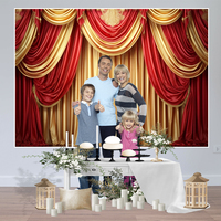 Toile de fond de rideau rouge doré-Parfait pour capturer de superbes photos, des spectacles de magie et des accessoires de cabine photo pour les célébrations d'anniversaire