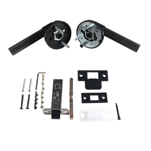 Entrada Pasaje clásico Interior moderno Manija de puerta de entrada de lujo Manija de puerta moleteada negra mate - Product Image 4