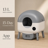 Bac à litière intelligent pour chat avec contrôle Wi-Fi, entièrement automatique, extra-large, anti-éclaboussures, design fermé, autonettoyant, en plastique ABS, pour animaux de compagnie