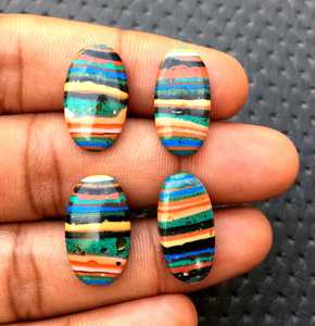 Cabujón de calsílice de arcoíris Natural superior glorioso, cuentas de piedra de forma ovalada de colores sueltos genuinos de alta calidad - Product Image 1