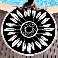 Shaohua Custom Lightweight Quick-Dry Round Polyester Beach Towels Digital Printed Patterns for Summer Beach Travel & Vacation