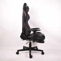 Silla de ordenador con luces RGB y logotipo personalizado, silla ergonómica LED para juegos con reposapiés y altavoces Bluetooth