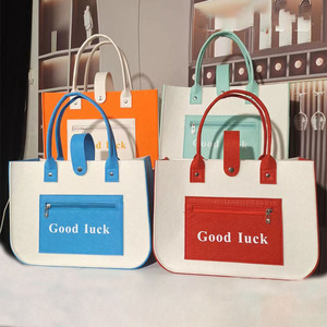 Túi đựng đồ bằng nỉ thân thiện với môi trường, may theo yêu cầu, bán buôn Yilin, túi xách nữ kiểu giản dị, in logo - Product Image 1