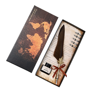 Set di Cancelleria Colorato per Calligrafia con Penna d'Oca a Immersione e 5 Pennini, Penna Stilografica per Regalo di Nozze con Logo Personalizzato - Product Image 2