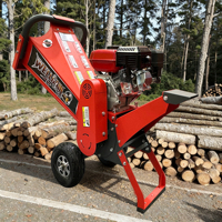 Trituradora de Madera Compacta de 7.5HP, Trituradora de Ramas Portátil de Gasolina, Máquina para Triturar Árboles para Residuos de Jardín y Paisajismo