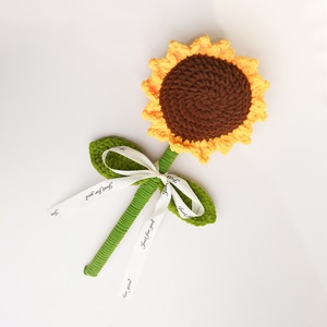 Flor Artificial de Lana Tejida a Mano con Diseño de Girasol y Línea de Hielo para Regalo de Acción de Gracias, Día de San Valentín, Día del Maestro - Product Image 5