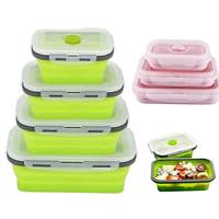 Boîte à lunch pliable en silicone Refine Factory 1200 ml avec couvercle en PP de qualité alimentaire sans BPA pour la conservation de la fraîcheur en extérieur