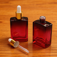 Flacons compte-gouttes en verre personnalisés de luxe, forme carrée, 10 ml, 15 ml, 30 ml, 50 ml, 100 ml (1 oz, 3 oz), pour sérum facial et huile essentielle pour barbe