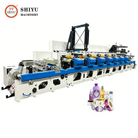 Mesin Cetak Flexo Roll to Roll untuk Label UV Warna, Kertas Stiker, dan Film dengan Unit PLC Motor Servo In-line 1 2 3 4 5 6 7 8