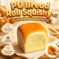 Jouet Squishy Pain Réaliste en Mousse PU à Remontée Lente, Pain de Toast à Presser Anti-Stress, Jouet Sensoriel Alimentaire pour Enfants et Adultes, Coffret Cadeau