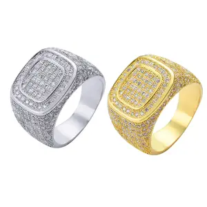 Новый тестер алмазов VVS Муассанит кубинское кольцо Мужская Оптовая цена позолоченный 925 стерлингового серебра Ювелирное кольцо для мужчин