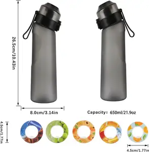 2023 BPA Free Fruit Fragrance Sports Drinking Water Bottle Fruit Flavor Water Air Scented With Flavor Pod Cups