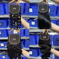 Cabello Humano Natural Virgen con Cierre Frontal HD de Encaje 2x6 4x4 5x5 6x6 13x4 13x6, Cierre Liso Extremo, Paquetes de Cabello Humano con Cierre