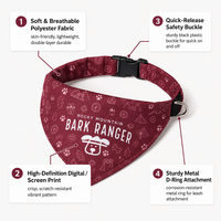 Bandana personnalisé de luxe en polyester pour chien et chat, design mignon, caractéristique réglable et motif d'impression
