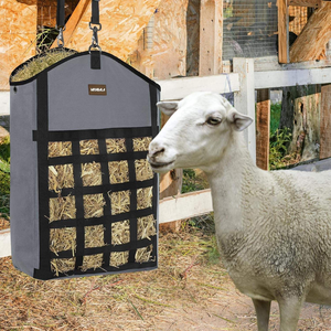 Nouveau sac à foin multi-trous pour chevaux, en tissu Oxford, sac à foin sec avec fermeture éclair, fournitures équestres suspendues - Product Image 6
