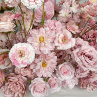 Meilleure vente de fleurs d'allée artificielles rose pêche de jardin de mariage décoration d'arrangement floral de mariage