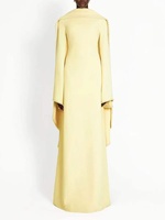 Abaya de luxe R-490, couleur unie, respirante, faite à la main en polyester, élégante, longueur ras du sol, style cape et châle, pour le Moyen-Orient arabe