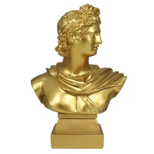 Vintage Gold Apollo-Skulptur einfache Kunst griechische Statue symbolisierend Glück und Weisheit Harz Handwerk Dekoration für Haus