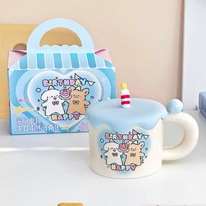 <span class=keywords><strong>Tasse</strong></span> en céramique mignonne pour animaux de compagnie, <span class=keywords><strong>tasse</strong></span> à café mignonne pour enfants, étudiants, dessin animé avec couvercle en silicone, cadeaux d'<span class=keywords><strong>amitié</strong></span> pour femmes, anniversaire - Product Image 5