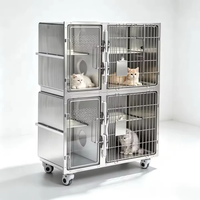 Clinique vétérinaire, traitement vétérinaire avec chambre à oxygène en option, porte en acier inoxydable, cage pour chat, cage pour animaux, cage pour hôpital vétérinaire