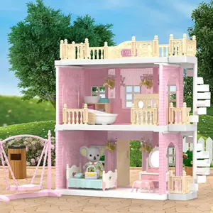 Blokken Speelgoed Kinderen Van Pretend Speelhuis Speelgoed Architectuur Model Building Kits Met Meubels